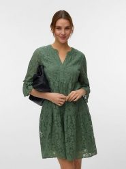 Vero Moda Sukienka w kolorze ciemnozielonym rozmiar: L. Zielone sukienki damskie Vero Moda, bez wzorów, z bawełny, bez ramiączek. Za 128.95 zł.