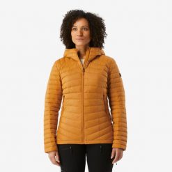 Second Life - Kurtka trekkingowa damska puchowa Forclaz... - Stan Doskonały. Brązowe kurtki damskie FORCLAZ, na zimę, m, bez wzorów, z materiału, bez kaptura. Za 169.99 zł.