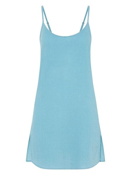 Naturana Sukienka w kolorze błękitnym rozmiar: L. Niebieskie sukienki damskie Naturana, bez wzorów, z bawełny, bez ramiączek. Za 110.55 zł.