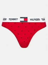 Tommy Hilfiger Stringi UW0UW05656 Czerwony. Czerwone stringi Tommy Hilfiger, bez wzorów, z bawełny. Za 59.99 zł.