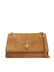 Tory Burch Torebka Kira Turnlock Suede Mini Bag 178150 Brązowy. Brązowe torebki klasyczne damskie Tory Burch, ze skóry, bez dodatków. Za 1,919.00 zł.