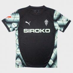 Oficjalna koszulka piłkarska Puma Real Sporting dla dorosłych sezon 2024-25 sp. Czarne bluzki damskie Puma, bez wzorów, bez kołnierzyka, bez ramiączek. W wyprzedaży za 205.95 zł.