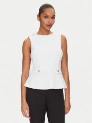 Guess Bluzka W5GP54 KCBO2 Biały Regular Fit. Białe bluzki damskie Guess, s, z aplikacjami, z syntetyku, bez kołnierzyka, bez ramiączek. Za 239.99 zł.