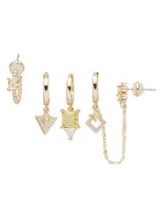 U.S. Polo Assn. Kolczyki-kreole (5 szt.) z kryształami rozmiar: onesize. Białe kolczyki damskie U.S. Polo Assn., z kryształem, metalowe. Za 109.52 zł.