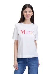 CARTOON Koszulka w kolorze białym rozmiar: 34. Białe bluzki damskie Cartoon, bez wzorów, z bawełny, bez kołnierzyka, bez ramiączek. Za 69.99 zł.