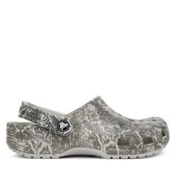 Klapki Crocs. Szare klapki damskie Crocs, bez wzorów, bez obcasa, bez zapięcia. Za 259.99 zł.