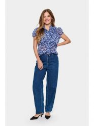 SAINT TROPEZ Bluzka w kolorze błękitnym rozmiar: L. Niebieskie bluzki damskie Saint Tropez, l, bez wzorów, bez kołnierzyka, bez ramiączek. Za 95.92 zł.