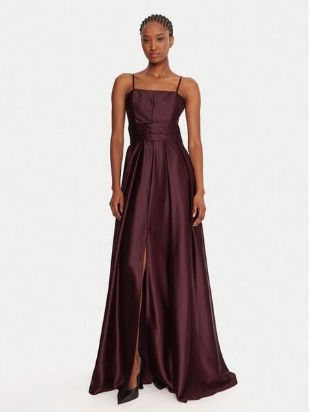 Rinascimento Sukienka wieczorowa CFC0020046002 Bordowy Slim Fit. Czerwone sukienki damskie Rinascimento, bez wzorów, z syntetyku, wizytowe, bez ramiączek. Za 649.99 zł.