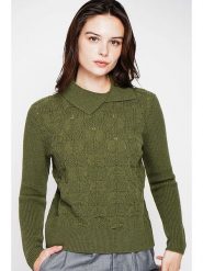 C& Jo Sweter w kolorze zielonym rozmiar: 42. Zielone swetry klasyczne damskie C& Jo, ze splotem, bez kołnierzyka. Za 126.95 zł.