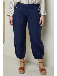 Curvy Lady Spodnie w kolorze granatowym rozmiar: 48/50. Niebieskie spodnie materiałowe damskie Curvy Lady, bez wzorów, z materiału. Za 118.56 zł.