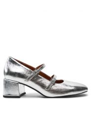 Vagabond Shoemakers Czółenka Adison 5739-183-79 Srebrny. Szare czółenka damskie Vagabond Shoemakers, bez wzorów, ze skóry, bez obcasa. Za 359.99 zł.