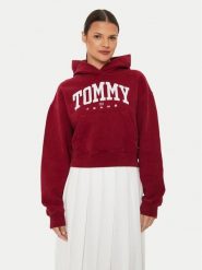 Tommy Jeans Bluza Varsity DW0DW19291 Czerwony Relaxed Fit. Czerwone bluzy damskie Tommy Jeans, l, bez wzorów, z bawełny, bez kaptura. Za 559.99 zł.