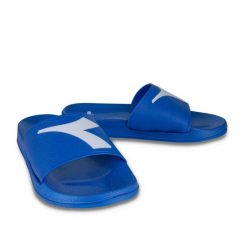 Klapki DIADORA CRAWL BOX. Niebieskie klapki damskie Diadora, bez wzorów, bez obcasa, bez zapięcia. Za 39.99 zł.