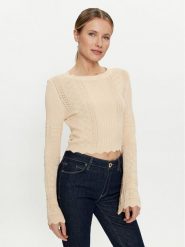 Guess Sweter Adaline W4GR08 Z2U00 Beżowy Regular Fit. Brązowe swetry klasyczne damskie Guess, l, z syntetyku, bez kołnierzyka. Za 429.99 zł.