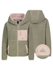 Sublevel Kurtka polarowa w kolorze jasnoróżowo-oliwkowym rozmiar: S. Zielone kurtki damskie Sublevel, s, bez wzorów, z polaru, bez kaptura. Za 144.24 zł.