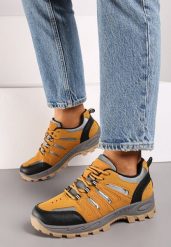 Brązowe Buty Sportowe w Trekkingowym Stylu Zaiss. Brązowe obuwie sportowe casual damskie Renee, z jeansu, trekkingowe. Za 99.99 zł.