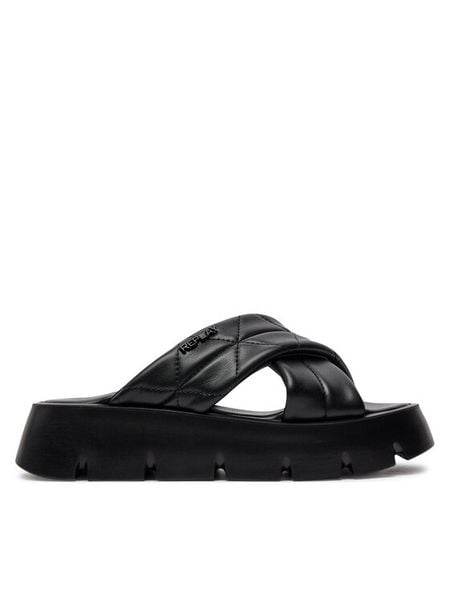 Replay Klapki GWF3B.000.C0009S Czarny. Czarne klapki damskie Replay, bez wzorów, z syntetyku, bez obcasa, bez zapięcia. Za 549.99 zł.