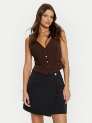 Guess Kamizelka W5RH85 WGX02 Brązowy Regular Fit. Brązowe kamizelki damskie Guess, s, z aplikacjami, z syntetyku, bez kaptura. Za 269.99 zł.