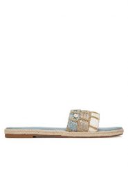 Roxy Espadryle E6018-5 Niebieski. Niebieskie espadryle damskie Roxy, bez wzorów, z materiału, bez obcasa. Za 95.99 zł.