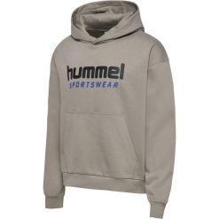 Bluza z kapturem Hummel Boxy Logo. Szare bluzy damskie Hummel, xs, bez wzorów, z kauczuku, z kapturem. Za 352.50 zł.