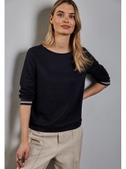 Street One Sweter w kolorze granatowym rozmiar: 36. Niebieskie swetry klasyczne damskie Street One, ze splotem, bez kołnierzyka. Za 122.96 zł.