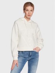 Guess Bluza New Alisa V2YQ08 K7UW2 Biały Relaxed Fit. Białe bluzy damskie Guess, l, z aplikacjami, z wiskozy, bez kaptura. Za 189.99 zł.
