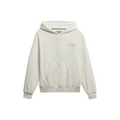 Damska bluza z kapturem z weluru Superdry Country Club Relax. Białe bluzy damskie Superdry, xs, bez wzorów, z weluru, z kapturem. Za 305.35 zł.