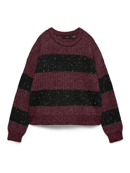 Vero Moda Sweter w kolorze bordowo-czarnym rozmiar: S. Czarne swetry klasyczne damskie Vero Moda, s, z materiału, bez kołnierzyka. Za 87.19 zł.