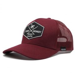 Czapka Trucker - 5 Paneli / Jeden rozmiar (Bordowy/Beżowy). Czerwone czapki z daszkiem damskie SURF MONKEY, bez wzorów. Za 159.95 zł.