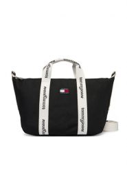 Tommy Jeans Torebka Ess Daily Mini Tote AW0AW18460 Czarny. Czarne torebki klasyczne damskie Tommy Jeans, z jeansu, bez dodatków. Za 289.99 zł.
