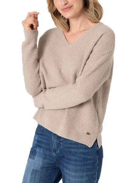 Timezone Sweter w kolorze beżowym rozmiar: L. Brązowe swetry klasyczne damskie Timezone, l, bez kołnierzyka. Za 109.00 zł.