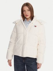 Tommy Jeans Kurtka puchowa Alaska DW0DW21623 Écru Relaxed Fit. Kurtki damskie Tommy Jeans, xxs, bez wzorów, z jeansu, bez kaptura. Za 799.99 zł.