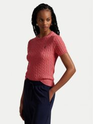 Polo Ralph Lauren Sweter 211965761002 Różowy Slim Fit. Czerwone swetry klasyczne damskie Polo Ralph Lauren, xxl, z bawełny, bez kołnierzyka. Za 389.99 zł.