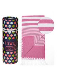 Samimi Chusta hammam "Malibu" w kolorze różowo-białym - 180 x 100 cm rozmiar: onesize. Białe chusty damskie Samimi, bez wzorów, z bawełny. Za 69.99 zł.