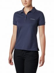Columbia Koszulka polo "Lakeside Trail™" w kolorze granatowym rozmiar: M. Niebieskie bluzki damskie Columbia, m, bez wzorów, bez kołnierzyka, bez ramiączek. Za 114.17 zł.