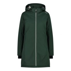 Płaszcz damski turystyczne CMP 32Z1406. Zielone płaszcze damskie CMP, l, bez wzorów, bez kaptura. W wyprzedaży za 249.99 zł.