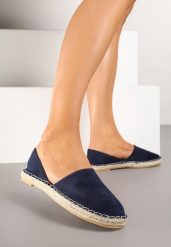 Granatowe Espadryle z Plecionką i Wyciętą Cholewką Prommea. Niebieskie espadryle damskie Born2be, bez wzorów, z jeansu, bez obcasa, na obcasie. Za 84.99 zł.