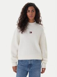 Tommy Jeans Golf Badge DW0DW22109 Écru Relaxed Fit. Golfy damskie Tommy Jeans, l, bez wzorów, z jeansu, bez ramiączek. Za 409.99 zł.