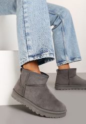 Szare Płaskie Klasyczne Śniegowce z Ociepleniem Emiriellea. Szare śniegowce damskie Born2be, z jeansu. Za 79.99 zł.