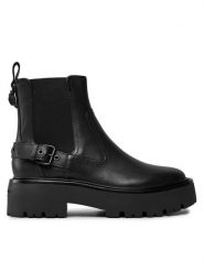 Kurt Geiger Sztyblety 225-Matilda Chelsea Boot 655000109 Czarny. Czarne botki damskie Kurt Geiger, ze skóry, bez obcasa, na płaskiej podeszwie, bez zapięcia. Za 1,179.00 zł.