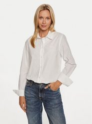 Guess Jeans Koszula W4YH68 WGCF1 Biały Regular Fit. Białe koszule damskie Guess Jeans, xs, z aplikacjami, z bawełny, bez kołnierzyka, bez ramiączek. Za 179.99 zł.