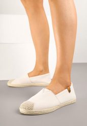 Beżowe Espadryle ze Zdobieniami z Plecionki i Elastyczną Wstawka Nelithae. Brązowe espadryle damskie Born2be, z aplikacjami, bez obcasa. Za 39.99 zł.