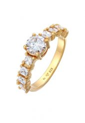Elli Damski pierścionek zaręczynowy Elegancki z kryształami cyrkonii w srebrze 925 Sterling Silver Pierścionki 1 ct. Szare pierścionki damskie Elli, z cyrkonią, srebrne. Za 279.64 zł.