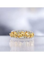 CARATELLI Złoty pierścionek "Olivines" z diamentami rozmiar: 60. Pomarańczowe pierścionki damskie CARATELLI, z cytrynem, złote. Za 1,796.99 zł.