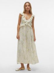 Vero Moda Sukienka letnia Josie 10303761 Écru Regular Fit. Sukienki damskie Vero Moda, bez wzorów, z wiskozy, bez ramiączek. Za 119.99 zł.