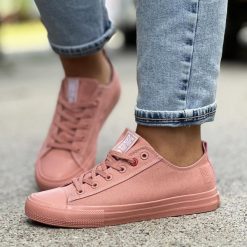 Trampki damskie Big Star Jj274005 Nude. Czerwone trampki damskie Big Star, bez wzorów, z tkaniny, bez zapięcia. Za 125.80 zł.