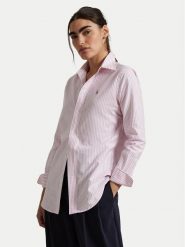 Polo Ralph Lauren Koszula 211941508006 Różowy Slim Fit. Czerwone koszule damskie Polo Ralph Lauren, bez wzorów, z bawełny, bez kołnierzyka, bez ramiączek. Za 429.99 zł.