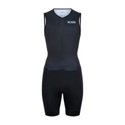 Damski kombinezon triathlonowy Essential bez rękawów – czarny. Czarne kombinezony damskie KEADA SPORTS, xl, bez wzorów, z materiału, bez kołnierzyka, bez ramiączek. Za 549.00 zł.
