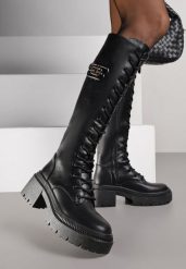 Czarne Sznurowane Kozaki Vices na Platformie w Stylu Grunge Lattime. Czarne kozaki damskie Born2be, z jeansu, bez obcasa, na platformie, bez zapięcia. Za 179.99 zł.