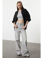 Trendyol Bluza w kolorze czarnym rozmiar: XL. Czarne bluzy damskie Trendyol, xl, bez wzorów, bez kaptura. Za 65.99 zł.